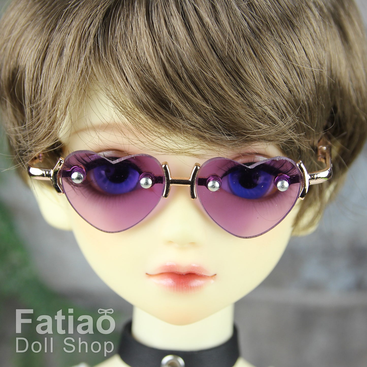 New fashion Rimless Frames Dolls Glasses fit 1/3 BJD SD Super Dollfie Red Heart
