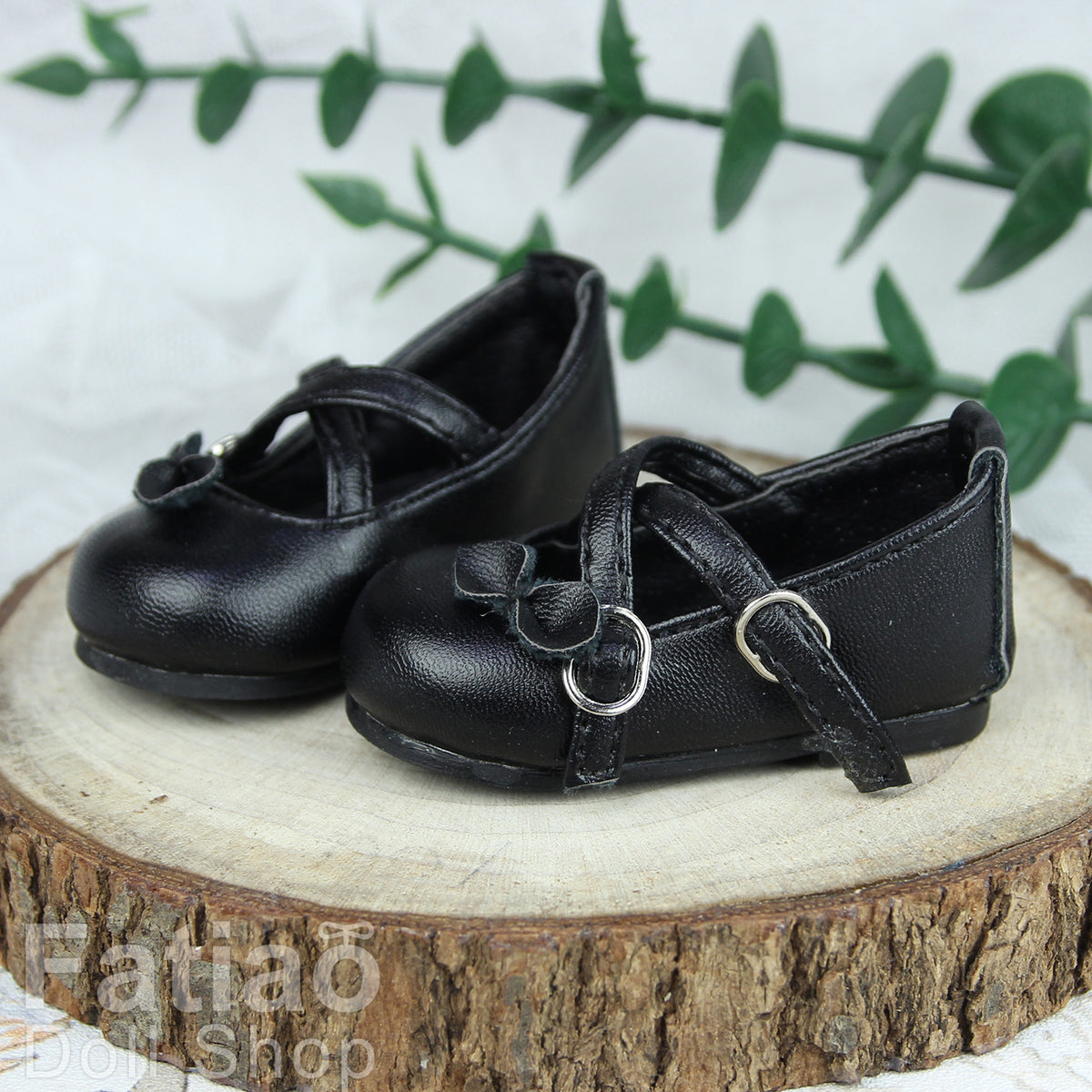 Fatiao - New 1/4 BJD MSD MDD Dollfie Dolls Mary Jane Shoes - Black (Size 5.5cm)