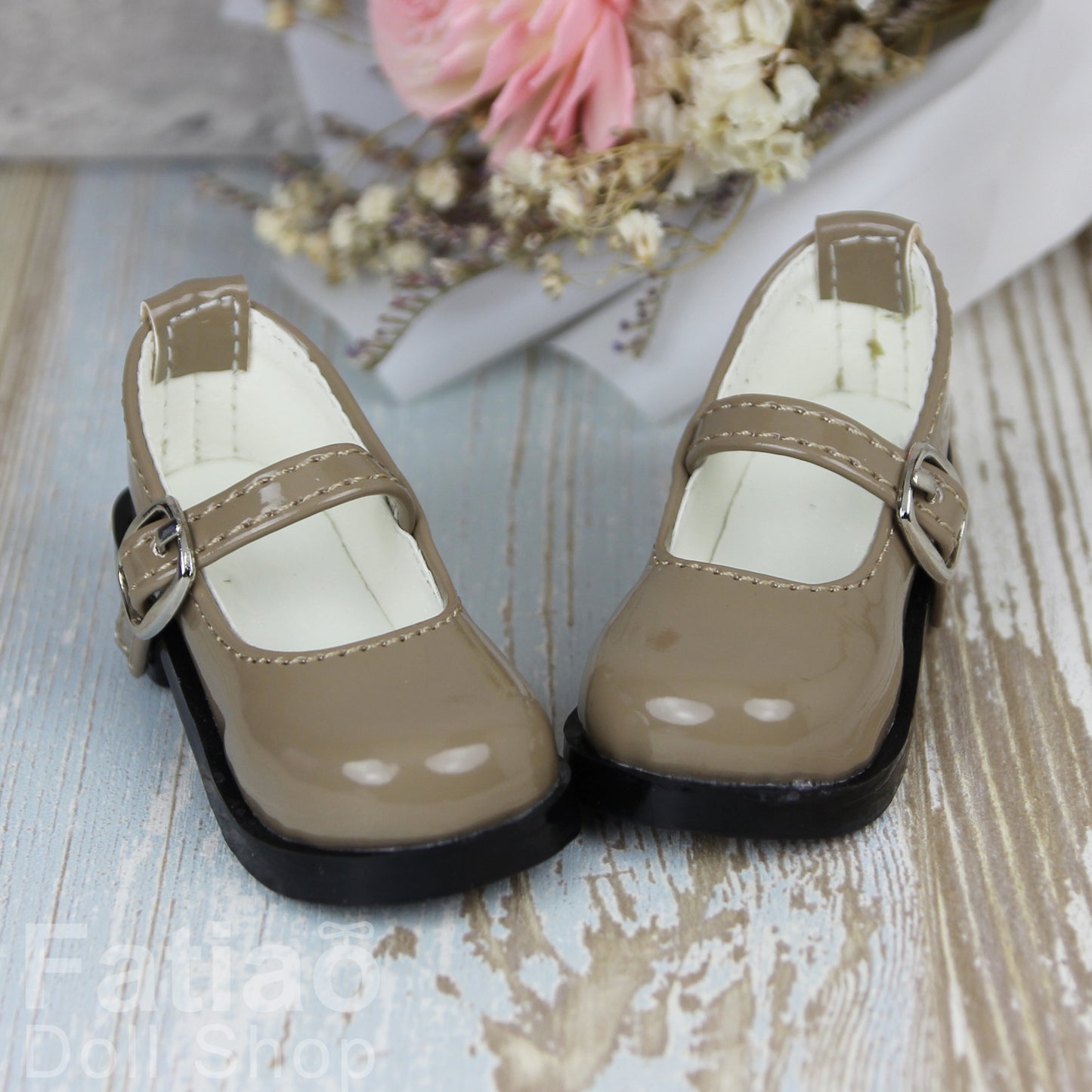 Fatiao - New 1/4 BJD MSD Dollfie Dolls Mary Jane Shoes - Khaki (Size 5.5cm)