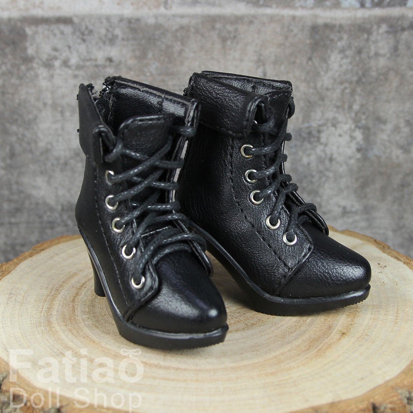 Fatiao - New 1/4 BJD Dollfie MSD High Heeled Shoes Boots - Black (Size 5.5cm)