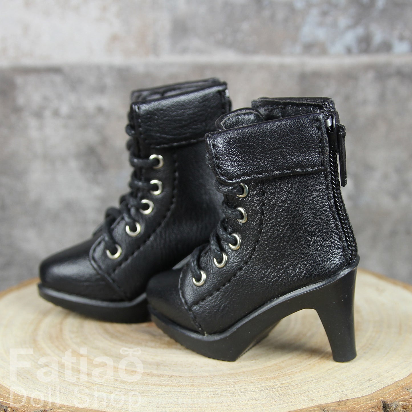 Fatiao - New 1/4 BJD Dollfie MSD High Heeled Shoes Boots - Black (Size 5.5cm)