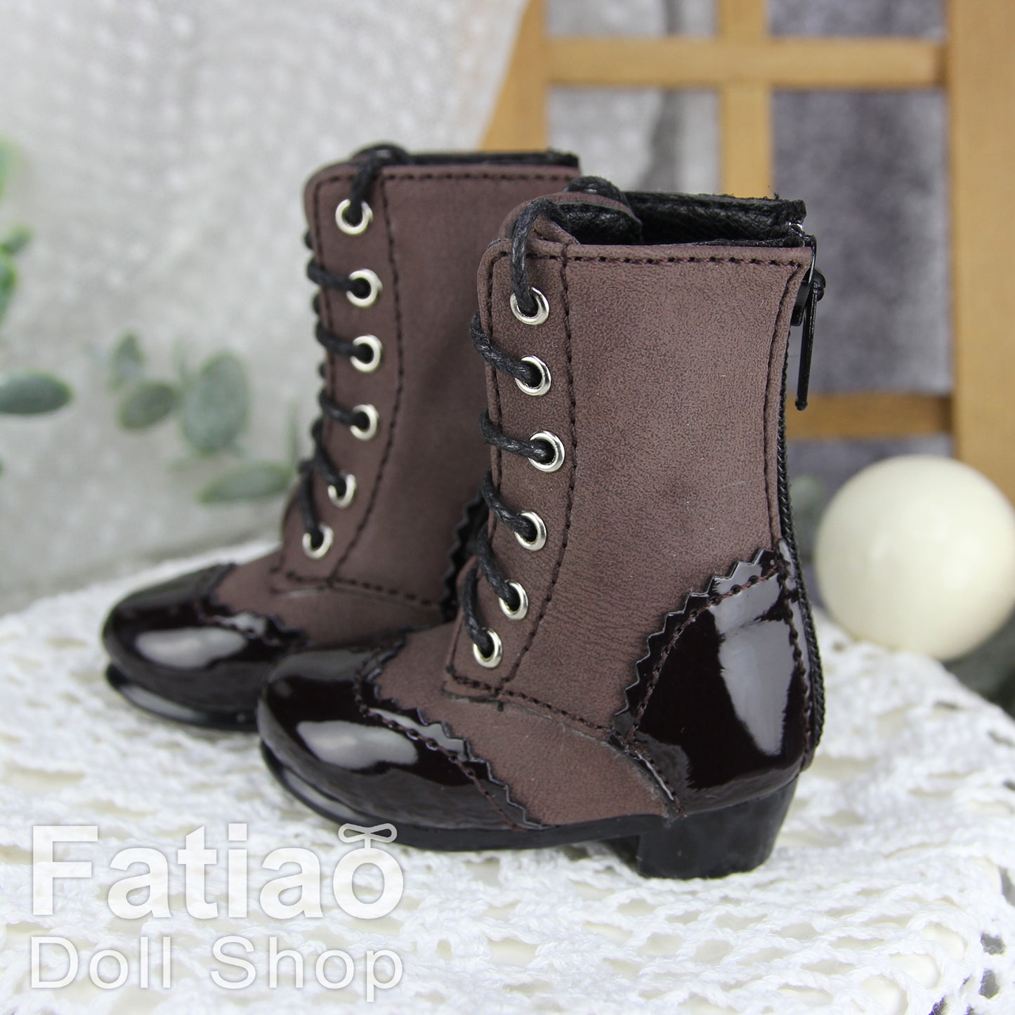 Fatiao - New 1/4 BJD MSD Dollfie Dolls Mary Jane Shoes - Brown (Size 5.5cm)