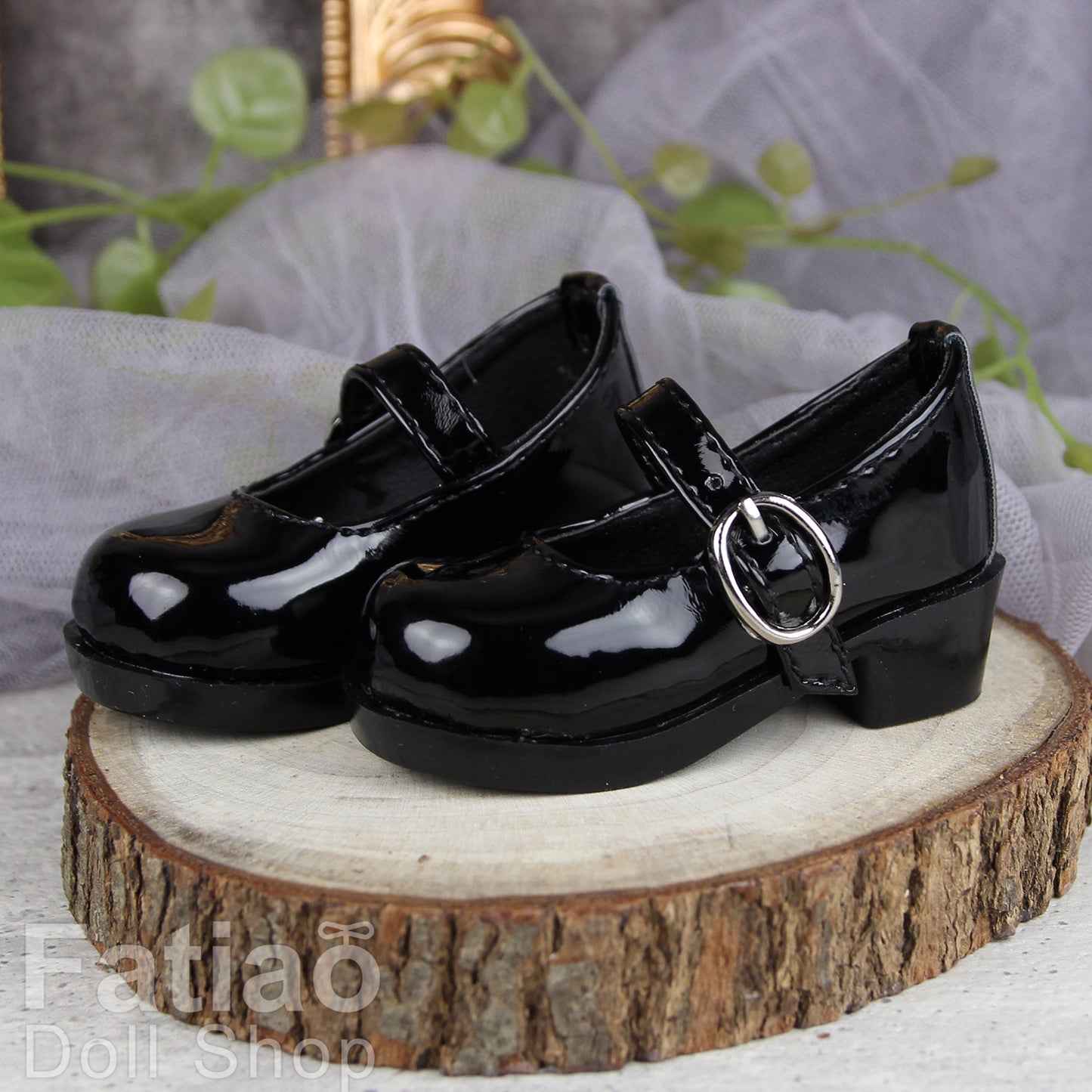 Fatiao - New 1/3 BJD Dollfie Dolls Mary Jane Shoes - Black (Size 6.5cm)