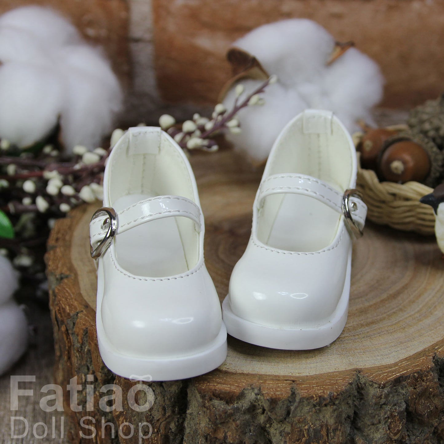 Fatiao - New 1/3 BJD Dollfie Dolls Mary Jane Shoes - White (Size 6.5cm)