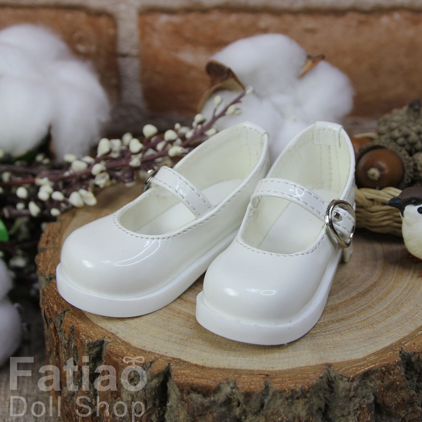 Fatiao - New 1/3 BJD Dollfie Dolls Mary Jane Shoes - White (Size 6.5cm)