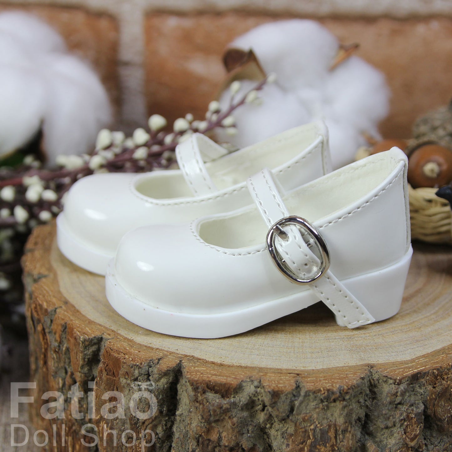 Fatiao - New 1/3 BJD Dollfie Dolls Mary Jane Shoes - White (Size 6.5cm)