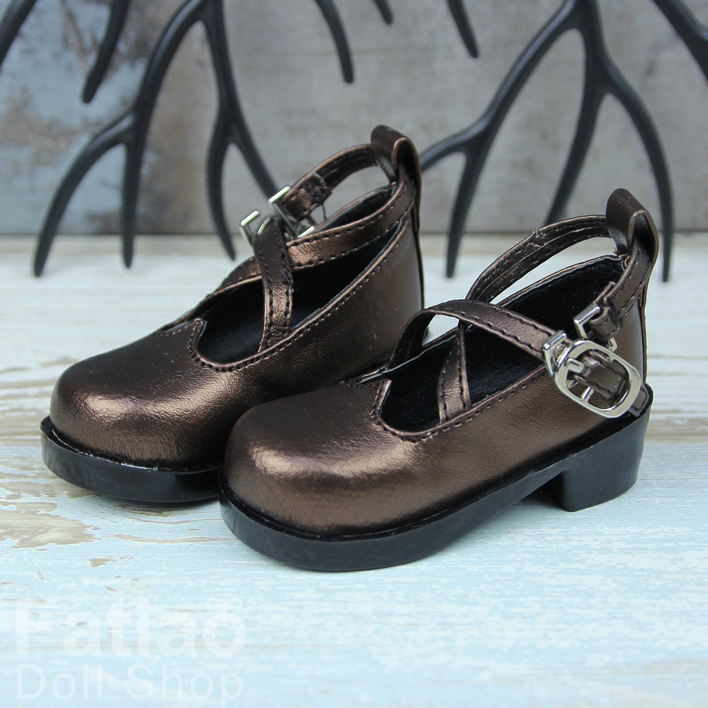 Fatiao - New 1/3 BJD Dollfie Dolls Mary Jane Shoes - bronze (Size 6.5cm)