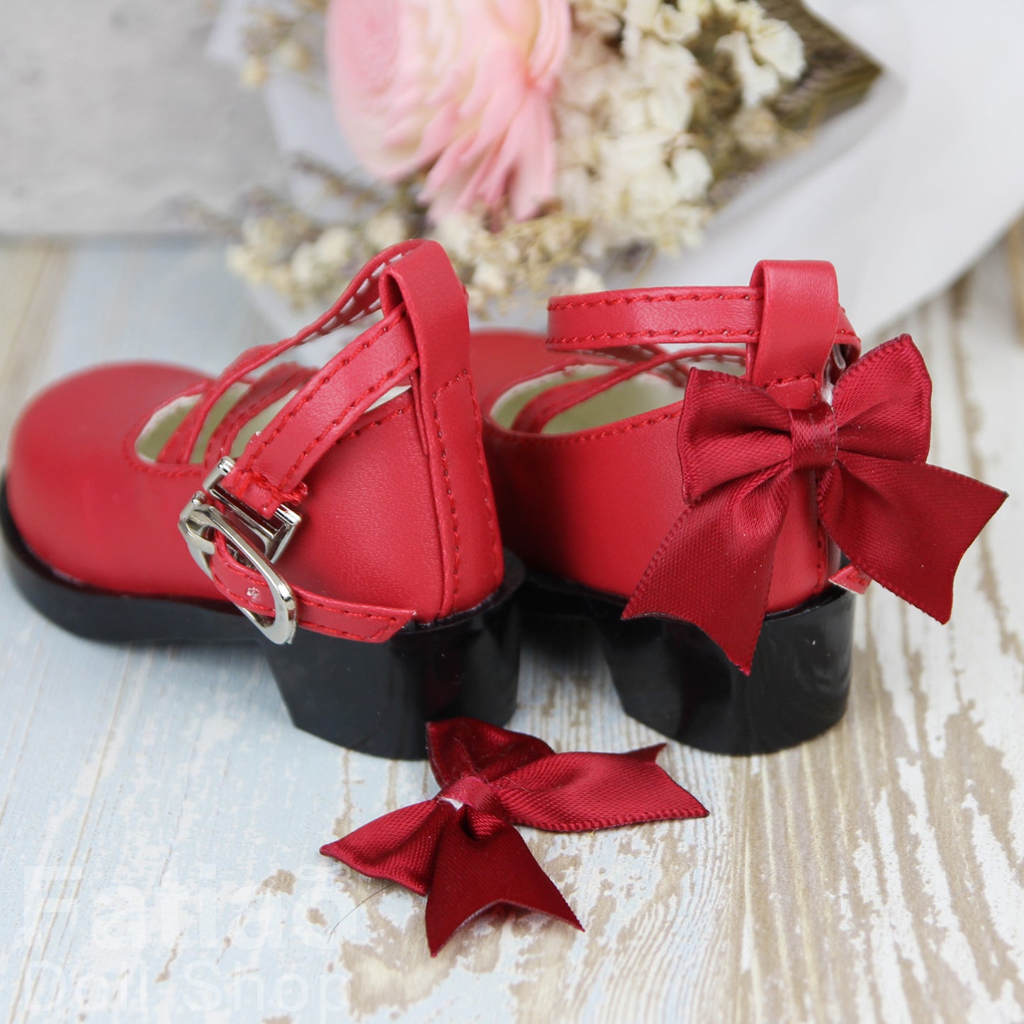 Fatiao - New 1/3 BJD Dollfie Dolls Mary Jane Shoes - Red (Size 6.5cm)
