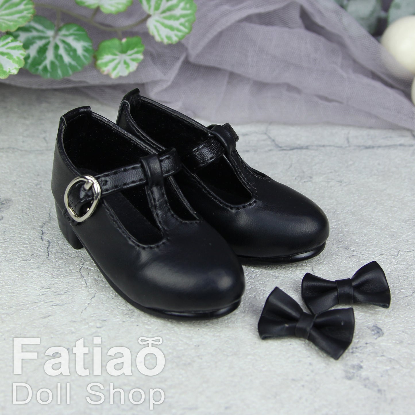 Fatiao - New 1/3 BJD Dollfie Dolls Mary Jane Shoes - Black (Size 6.5cm)