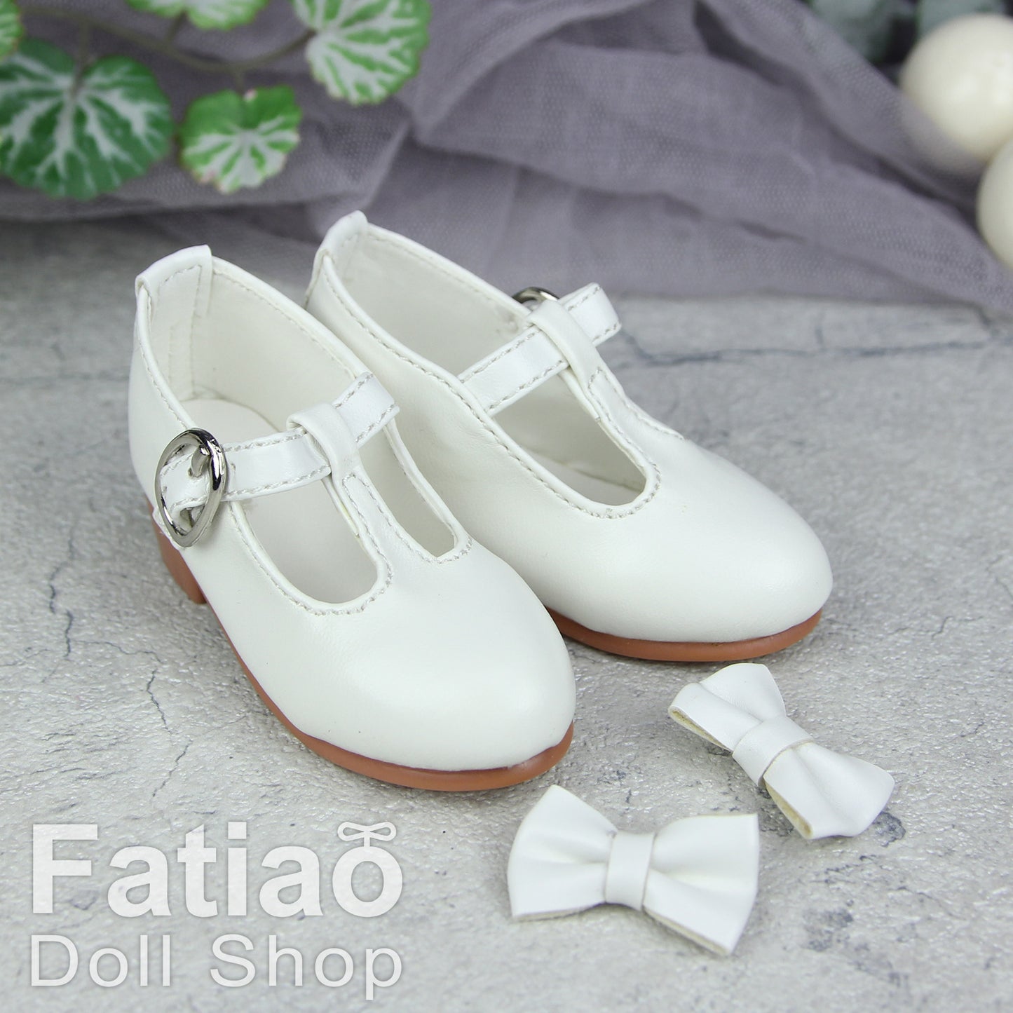 Fatiao - New 1/3 BJD Dollfie Dolls Mary Jane Shoes - white (Size 6.5cm)