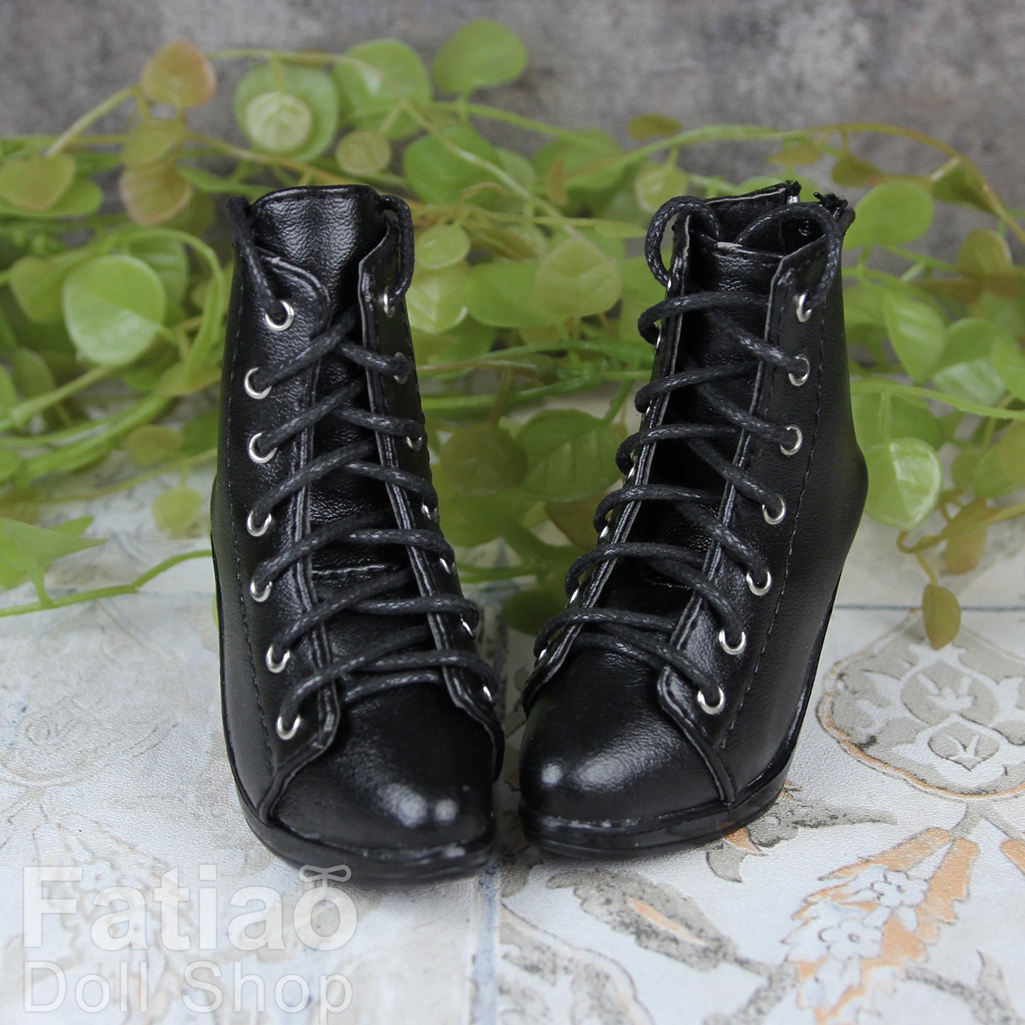 Fatiao - Dollfie 1/3 BJD SD High Heeled Shoes Boots - Black (Size 6.5cm)