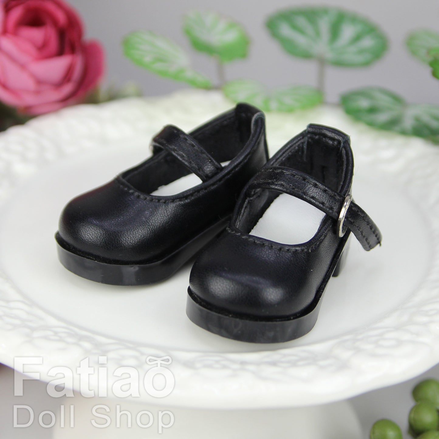 Fatiao - New Dollfie Yo-SD 1/6 BJD Doll High Heeled Shoes - Black (Size 4.5cm)