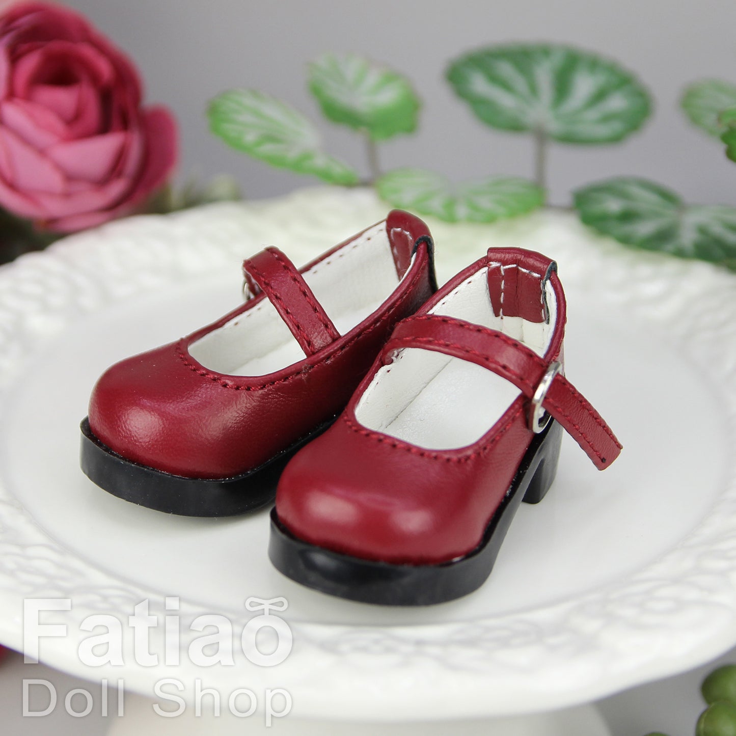 Fatiao - New Dollfie Yo-SD 1/6 BJD Doll High Heeled Shoes - Red wine (Size 4.5cm)