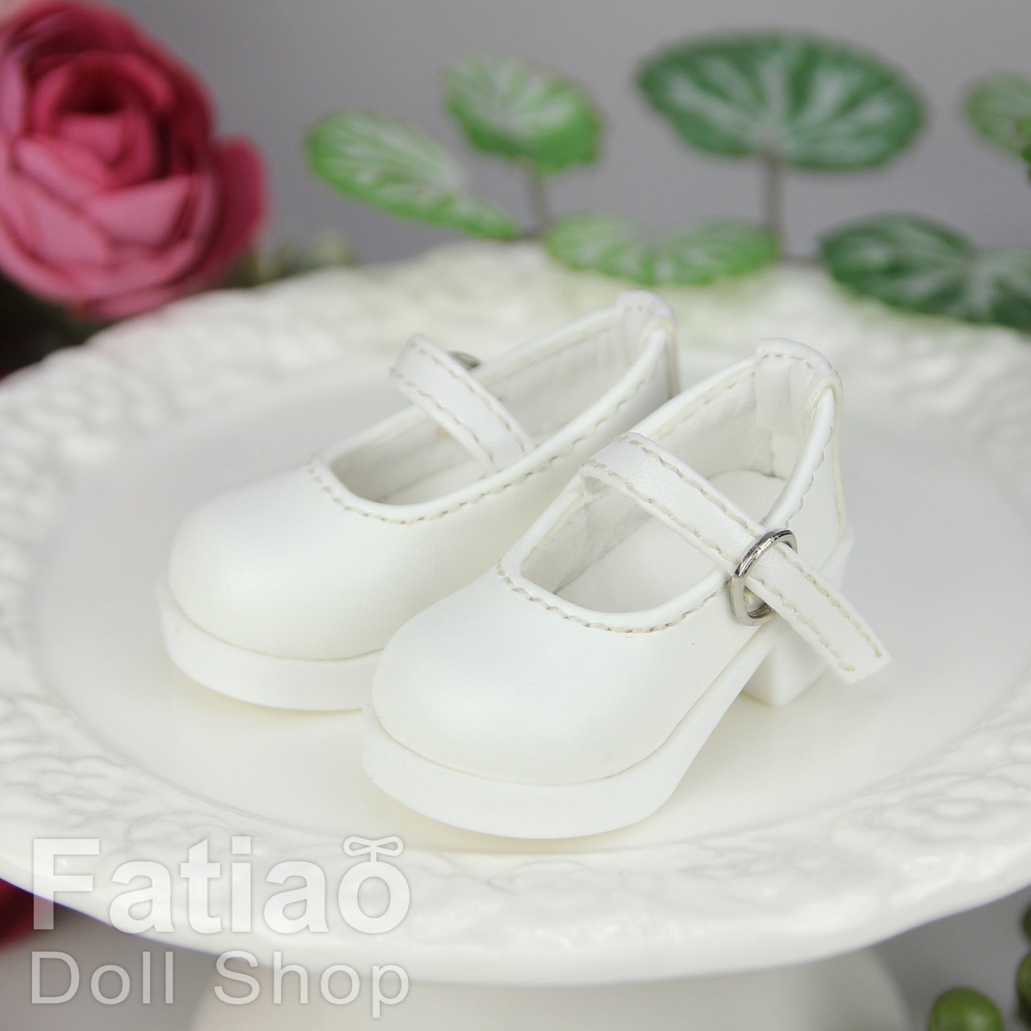 Fatiao - New Dollfie Yo-SD 1/6 BJD Doll High Heeled Shoes - White (Size 4.5cm)