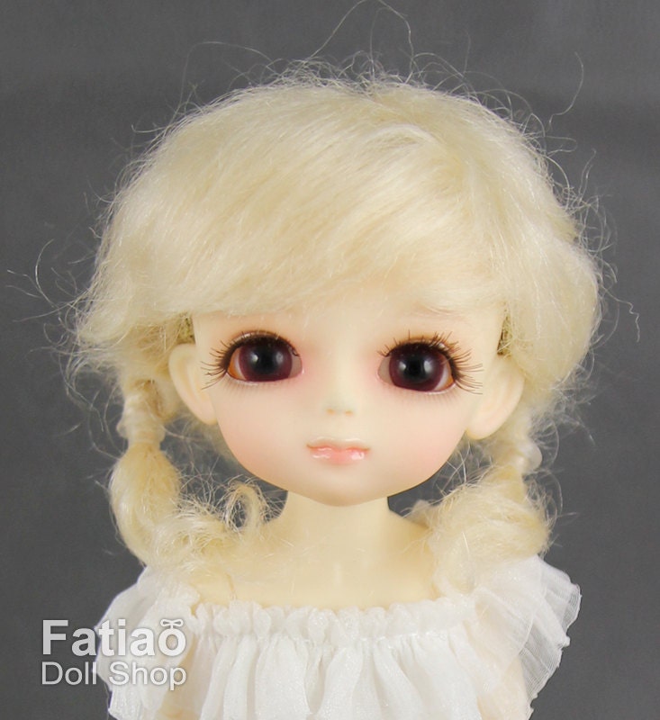 Fatiao - Dollfie Lati Yellow Pukifee 5-6 inch Mohair Doll Wig - Blonde