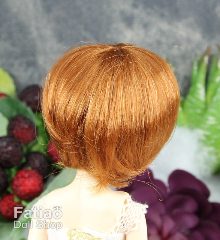 Fatiao - New Dollfie little pullip DAL Nendoroid BJD Dolls Wig - size 4-5" -Caramel