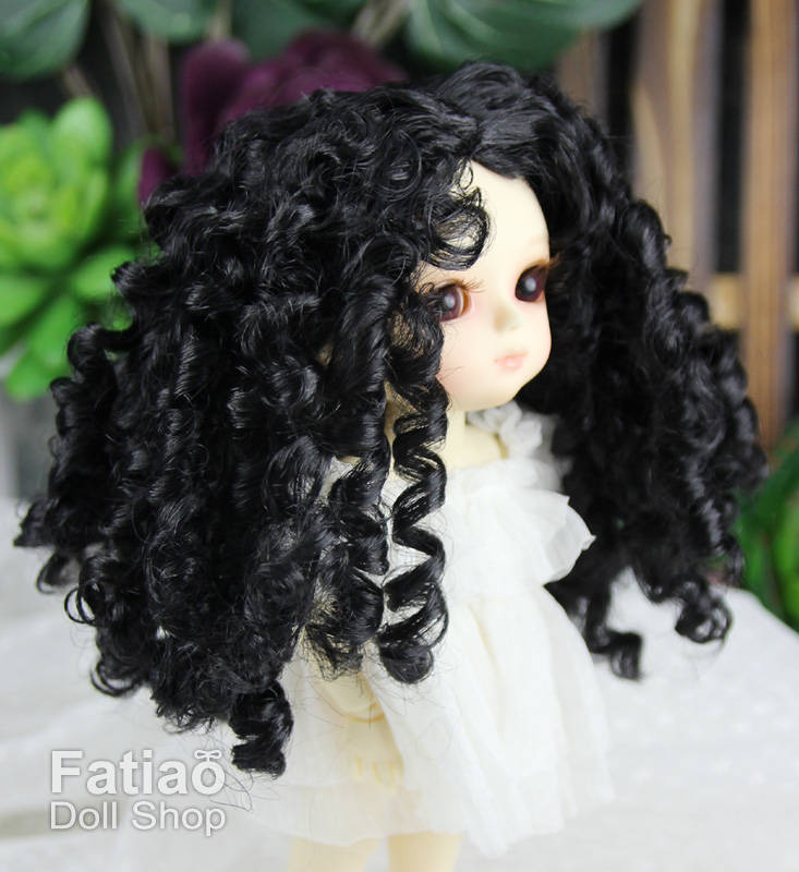 Fatiao - Dollfie Lati Yellow Pukifee 5-6" Doll Wig - Black