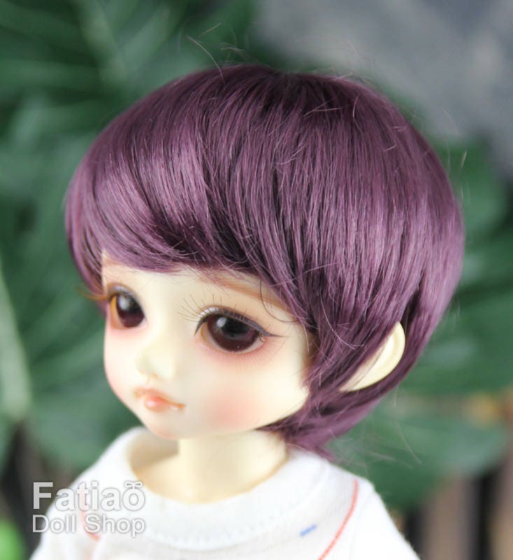 Fatiao - New Dolls Wig Dollfie Yo-SD 1/6 BJD 6-7" size - eggplant