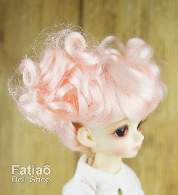 Fatiao - New Dolls Wig Dollfie Yo-SD 1/6 BJD 6-7" size - Light Pink