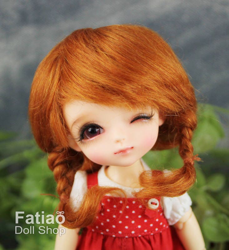 Fatiao - BJD Dollfie Lati Yellow Pukifee 5-6 inch Mohair Doll Wig - Carrot