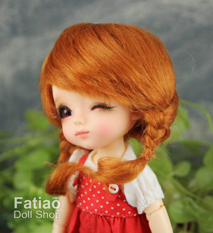Fatiao - BJD Dollfie Lati Yellow Pukifee 5-6 inch Mohair Doll Wig - Carrot