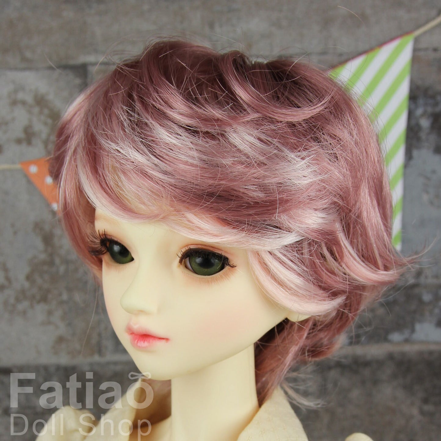 Fatiao - New Dollfie SD 1/3 BJD Dolls Wig size 8-9" - Pink & Deep pink