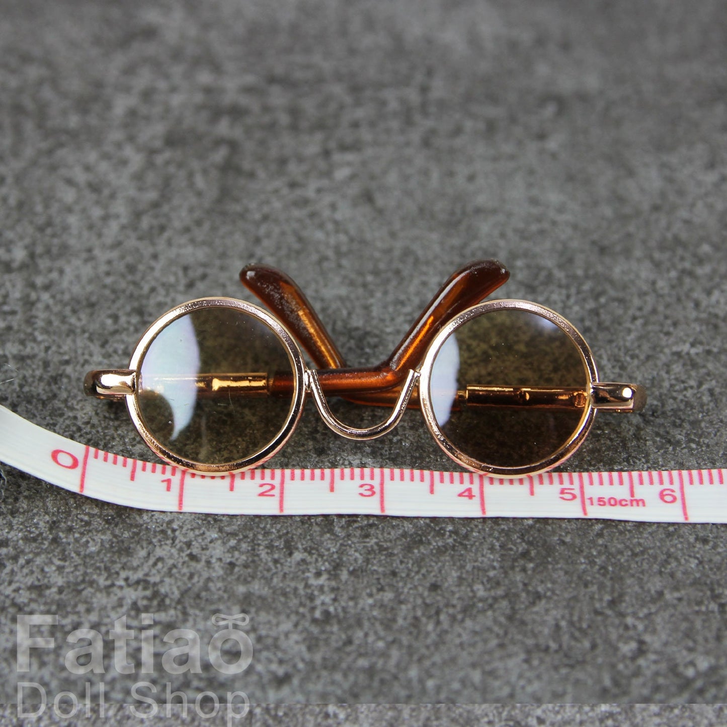 New fashion Dolls Round frame glasses fit 1/4 BJD MSD mini Super Dollfie - Gold