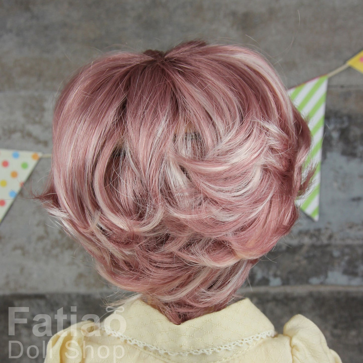 Fatiao - New Dollfie SD 1/3 BJD Dolls Wig size 8-9" - Pink & Deep pink