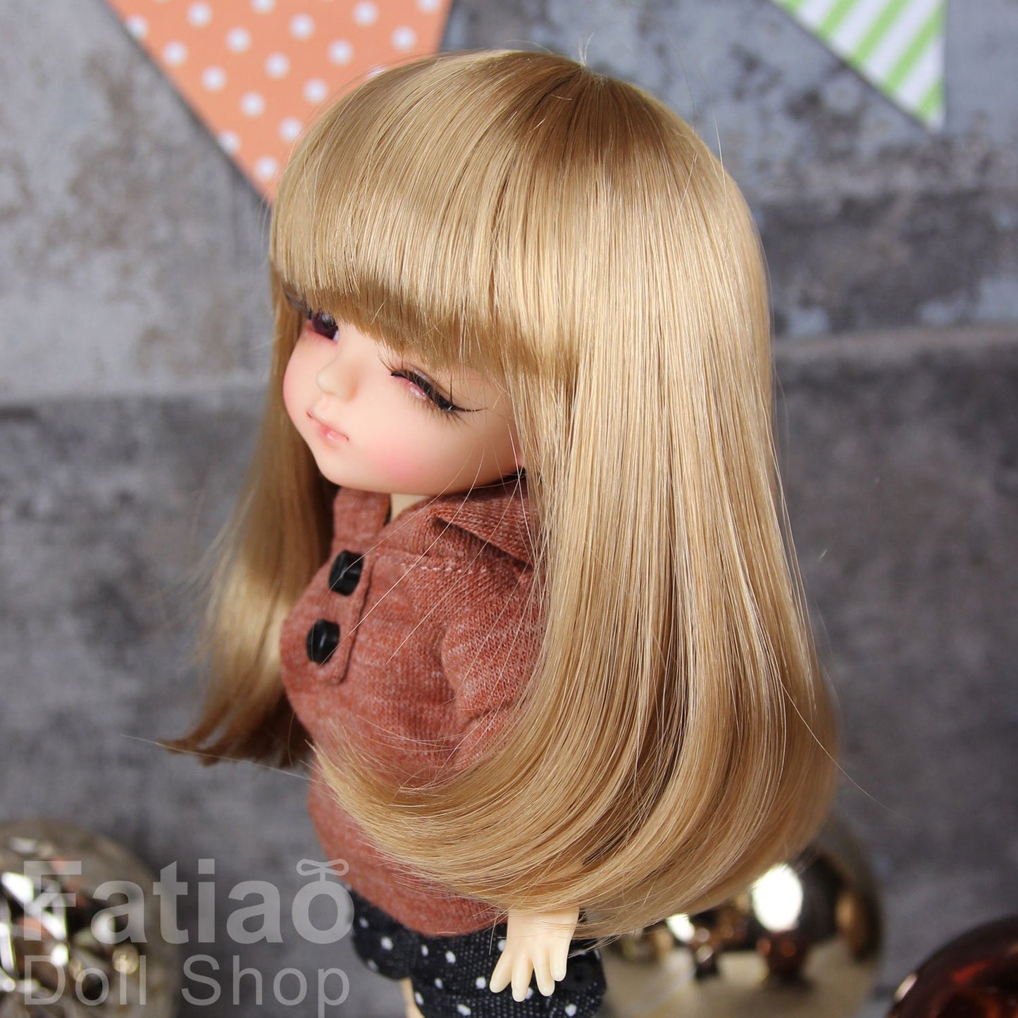 Fatiao - Dollfie Lati Yellow Pukifee 5-6" Doll Wig - Ocher