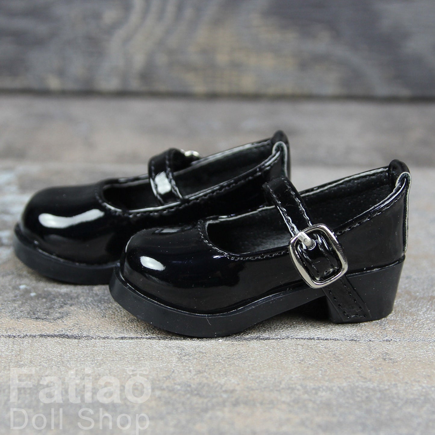 Fatiao - New 1/4 BJD MSD Dollfie Dolls Mary Jane Shoes - Black (Size 5.5cm)