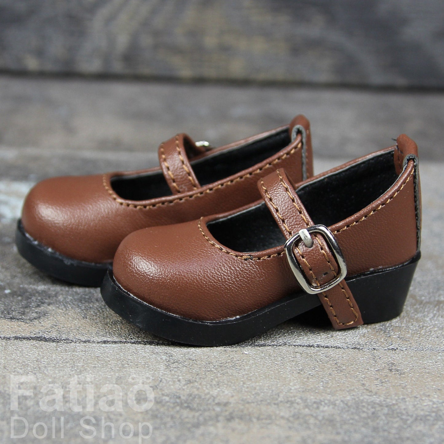 Fatiao - New 1/4 BJD MSD Dollfie Dolls Mary Jane Shoes - Brown (Size 5.5cm)