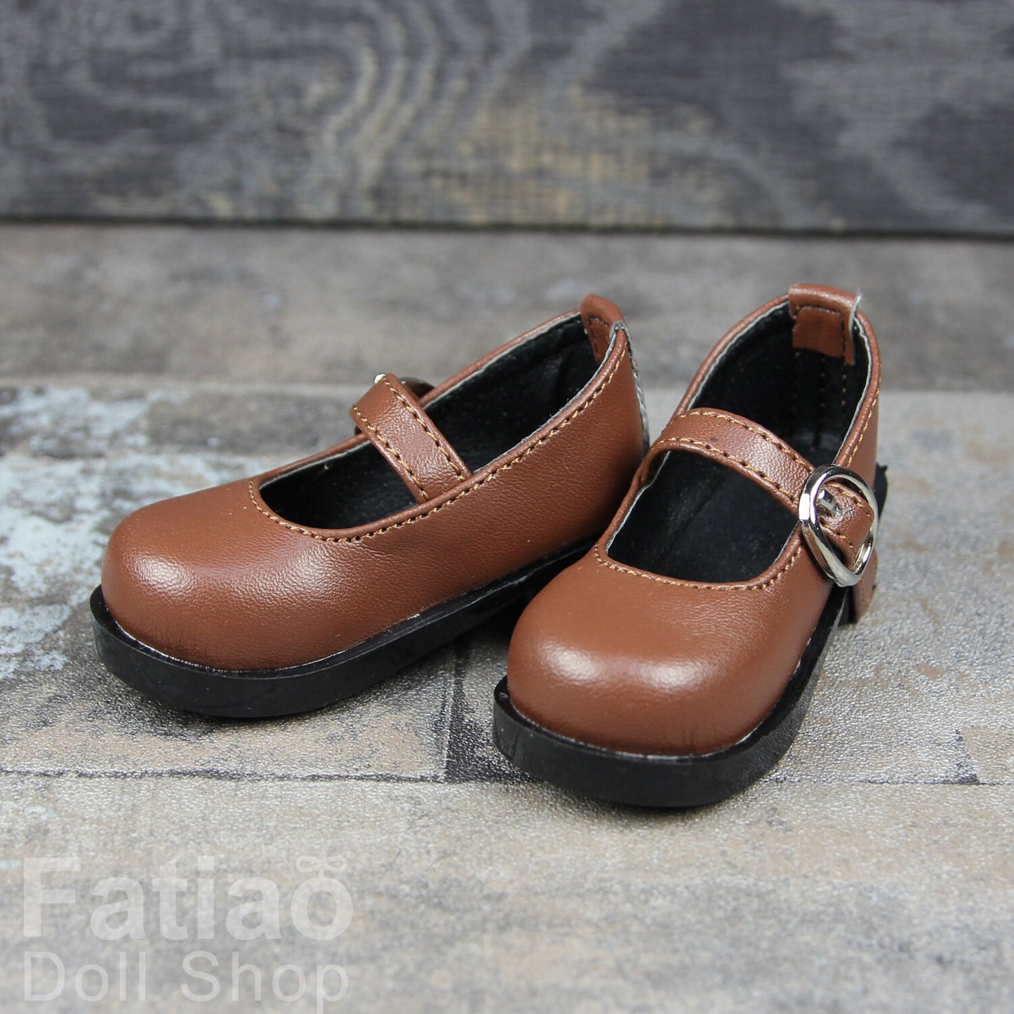 Fatiao - New 1/3 BJD Dollfie Dolls Mary Jane Shoes - Brown (Size 6.5cm)