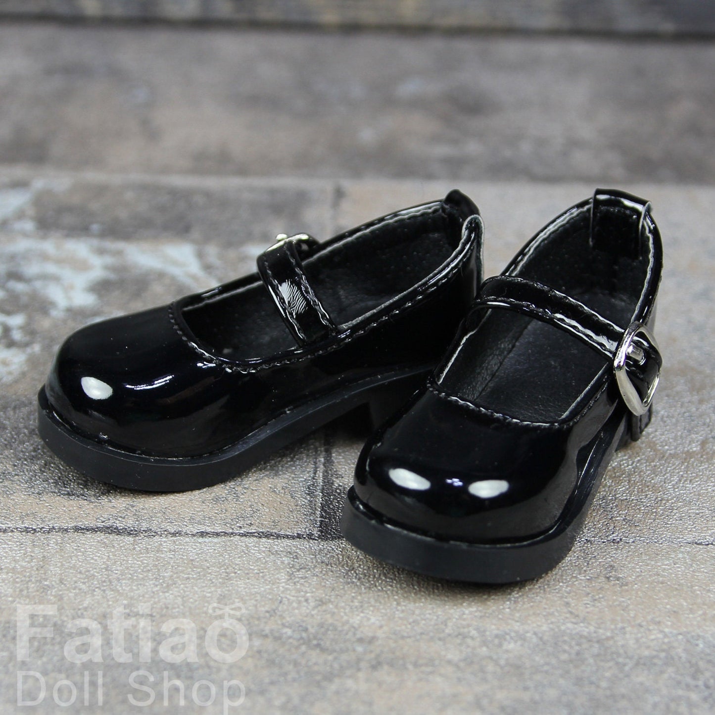 Fatiao - New 1/4 BJD MSD Dollfie Dolls Mary Jane Shoes - Black (Size 5.5cm)