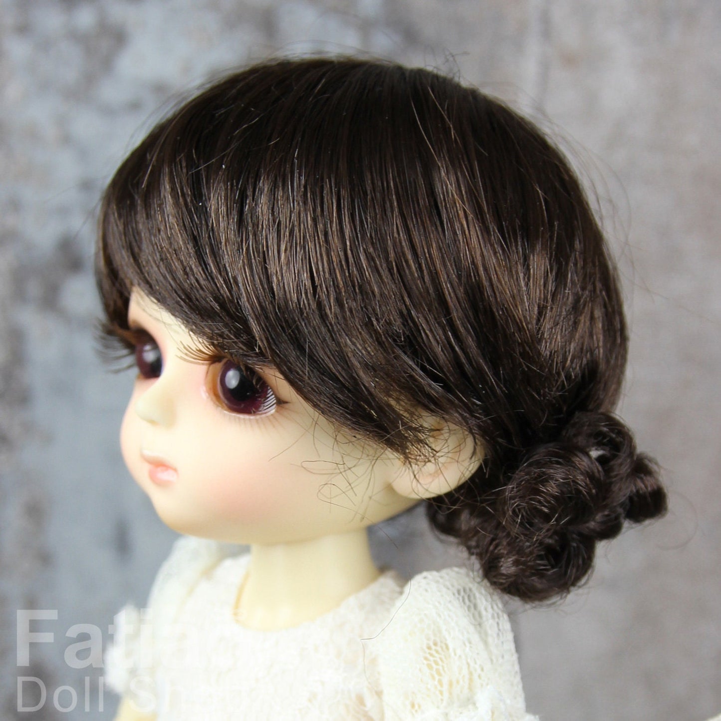 Fatiao - Dollfie Lati Yellow Pukifee 5-6" Doll Wig - Dark Brown