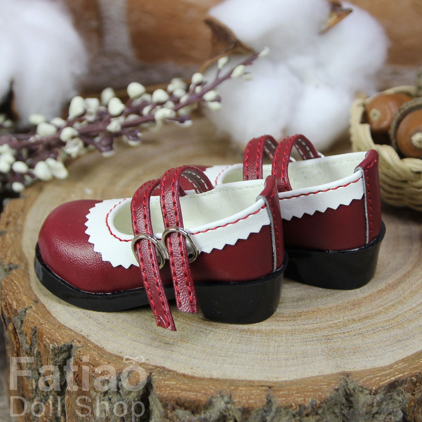Fatiao - New 1/4 BJD MSD Dollfie Dolls Mary Jane Shoes - Red