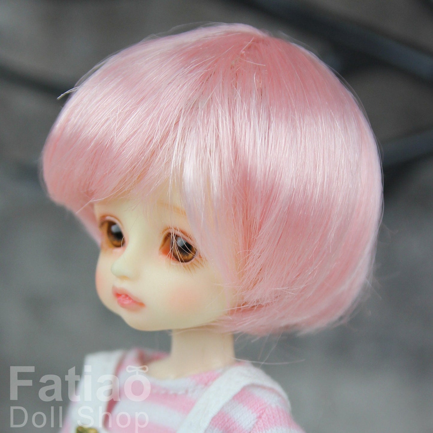 Fatiao - New BJD Dollfie pukipuki BF Pocket 3-4" Doll Wig - Pink
