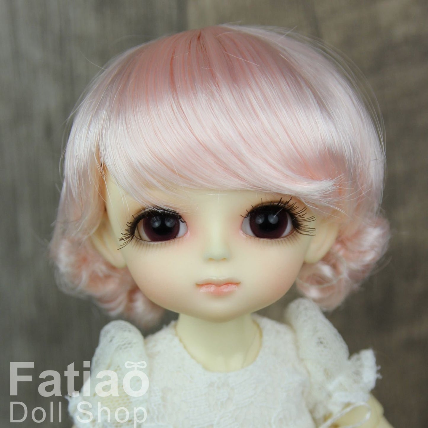 Fatiao - BJD Dollfie Lati Yellow Pukifee 5-6" Angel Doll Wig - Light Pink