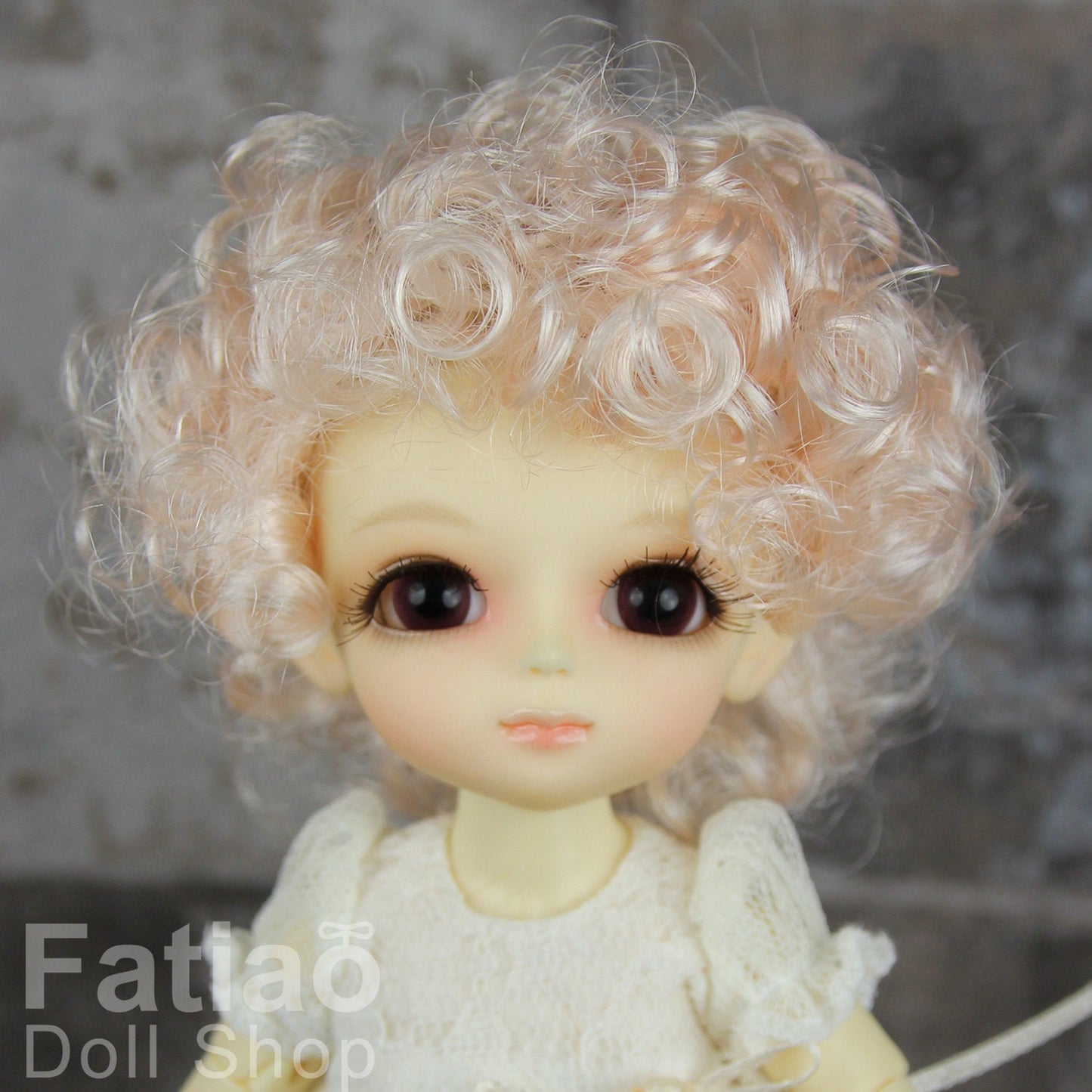 Fatiao - BJD Dollfie Lati Yellow Pukifee 5-6" Angel Doll Wig - Light Pink