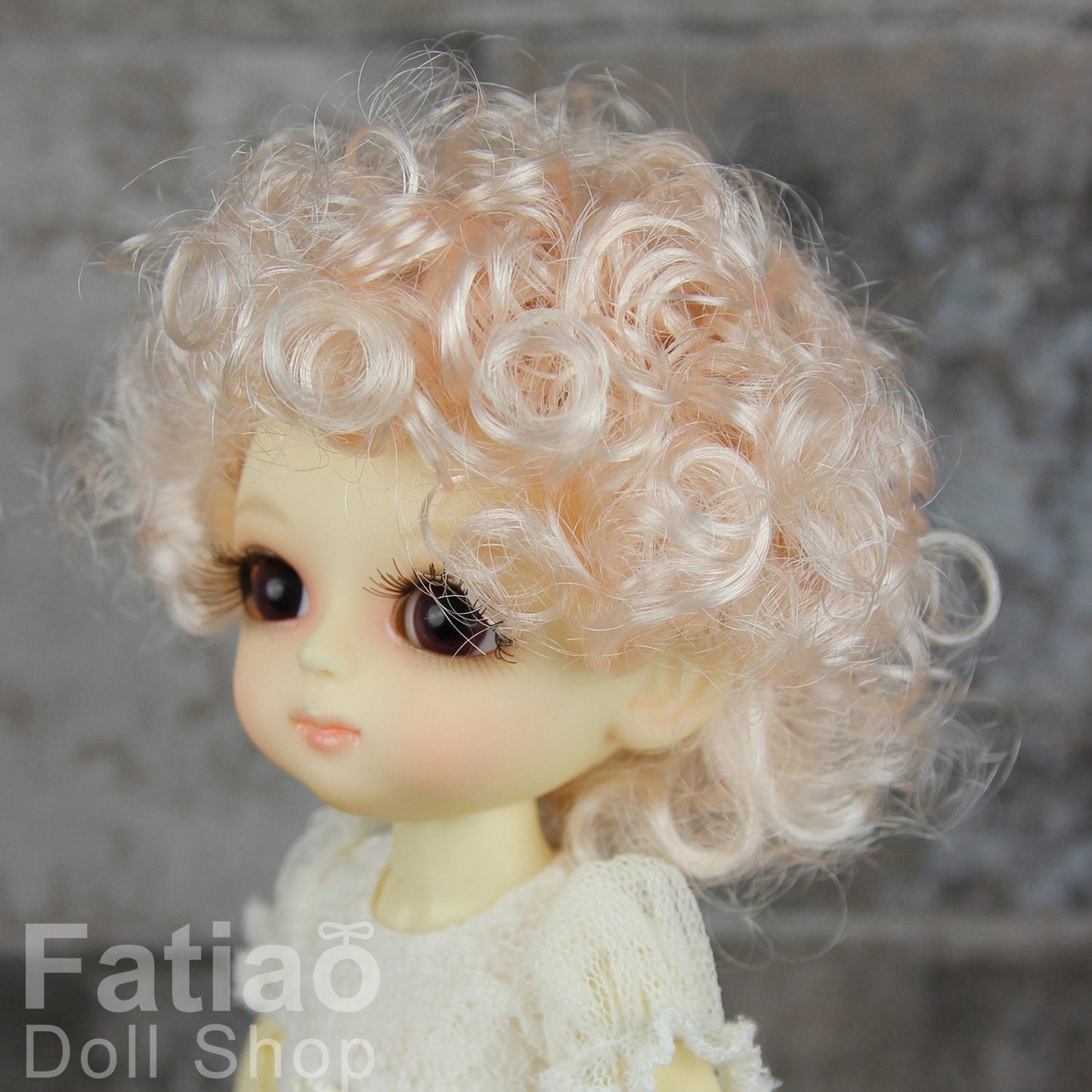 Fatiao - BJD Dollfie Lati Yellow Pukifee 5-6" Angel Doll Wig - Light Pink