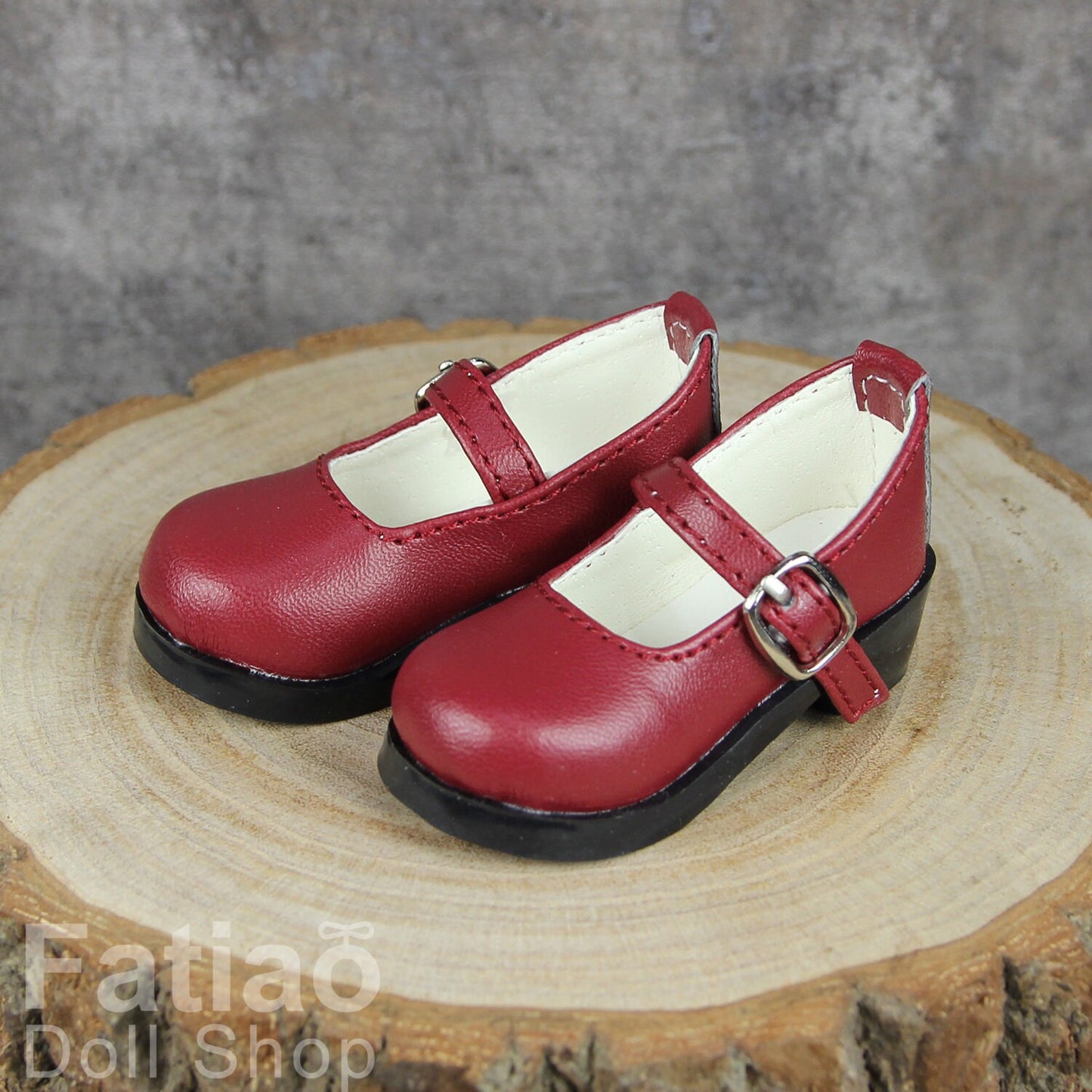 Fatiao - New 1/4 BJD MSD Dollfie Dolls Mary Jane Shoes - Red wine (Size 5.5cm)