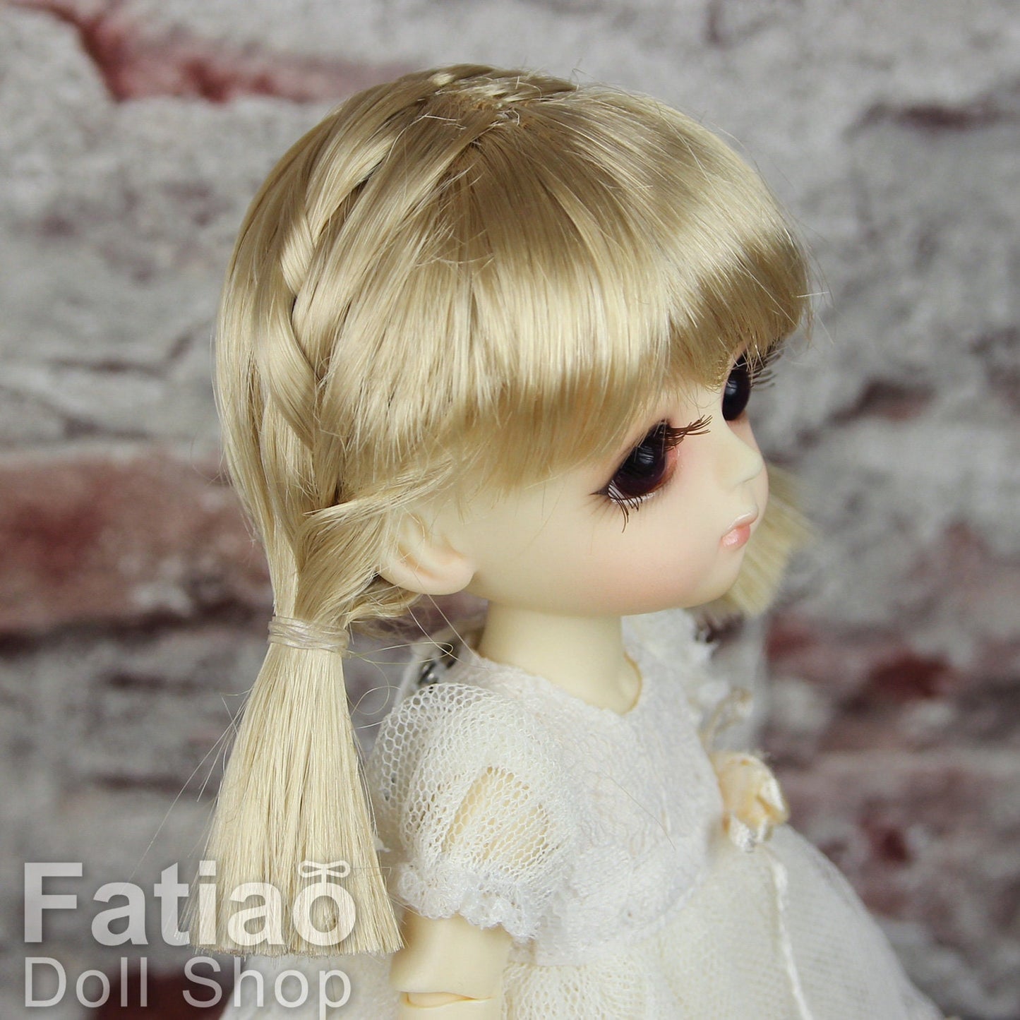 Fatiao - BJD Dollfie Lati Yellow Pukifee 5-6 inch Mohair Doll Wig - Cream gold