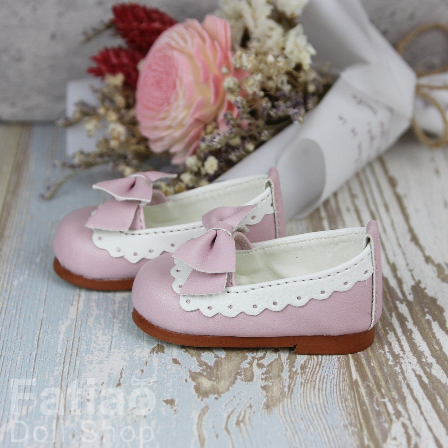 Fatiao - New 1/4 BJD MSD Dollfie Dolls Mary Jane Shoes - Pink (Size 5.5cm)