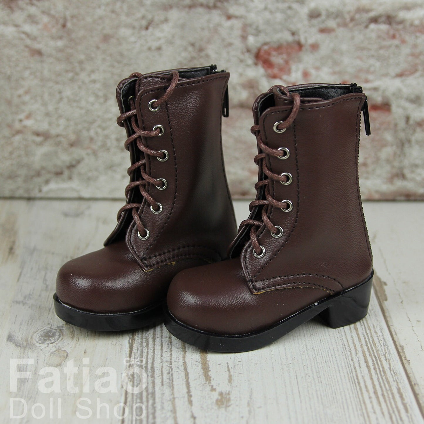 Fatiao - New 1/3 BJD Dollfie DD Dolls Shoes Boots - Dark Brown (Size 6.5cm)