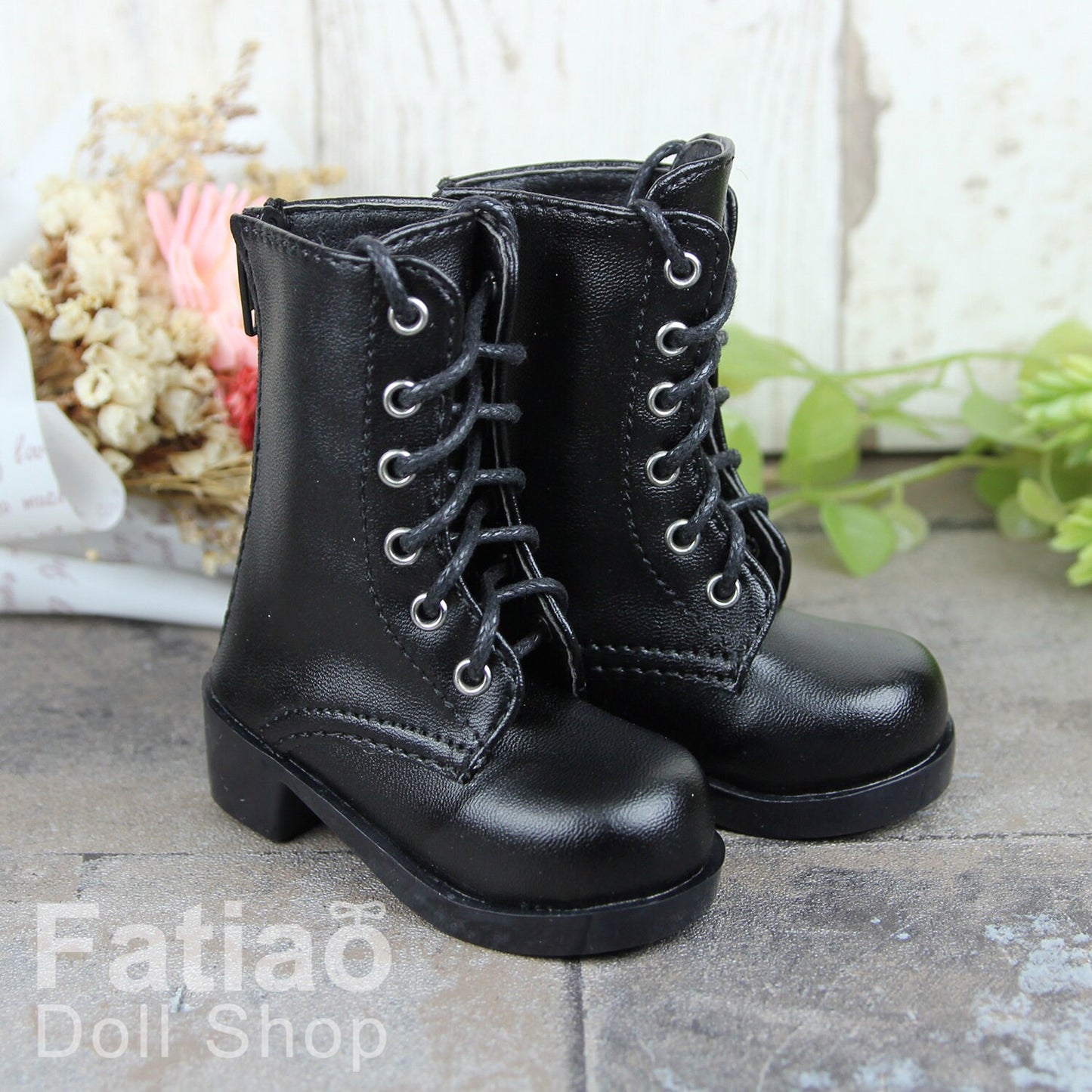 Fatiao - New 1/3 BJD Dollfie DD Dolls Shoes Boots - Black (Size 6.5cm)