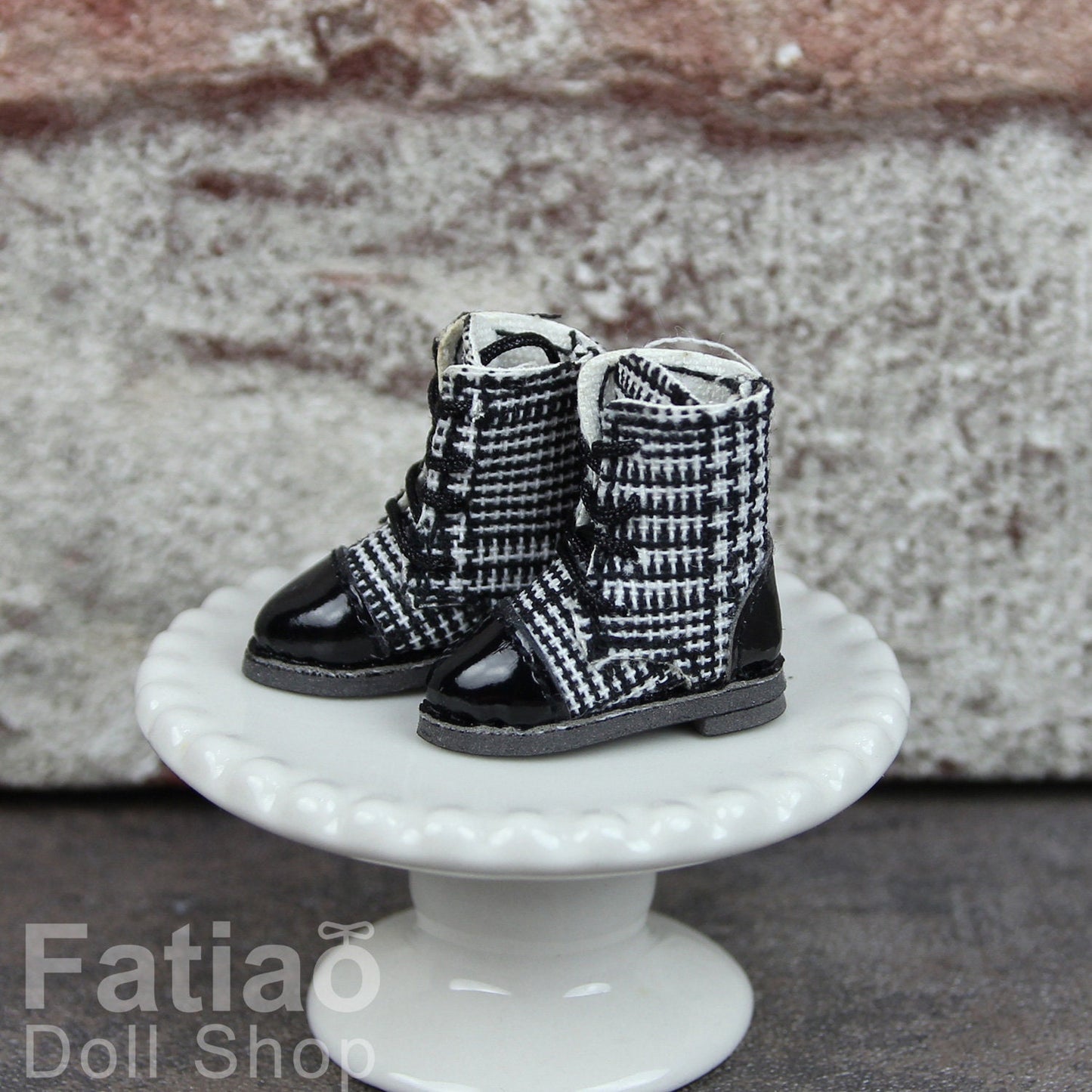 Fatiao - New OB11 Obitsu 11 Cu-poche 1/12 BJD Nendoroid GSC Blythe OB22 pullip doll Lace-up boots shoes