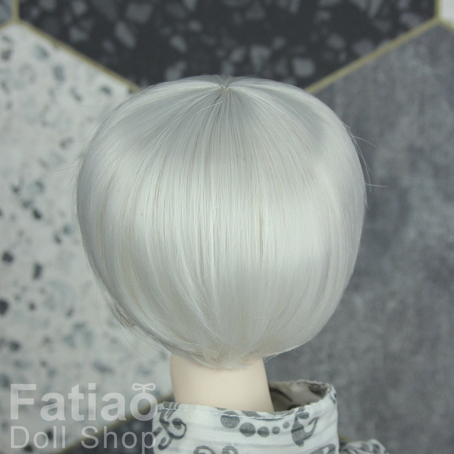 Fatiao - New Dollfie SD 1/3 BJD DD Dolls short Wig size 8-9" - silver white