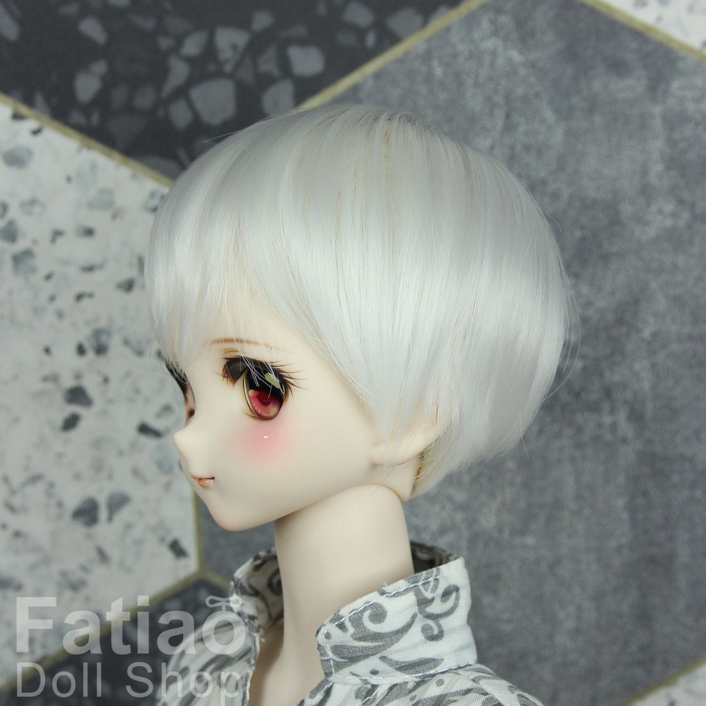 Fatiao - New Dollfie SD 1/3 BJD DD Dolls short Wig size 8-9" - silver white
