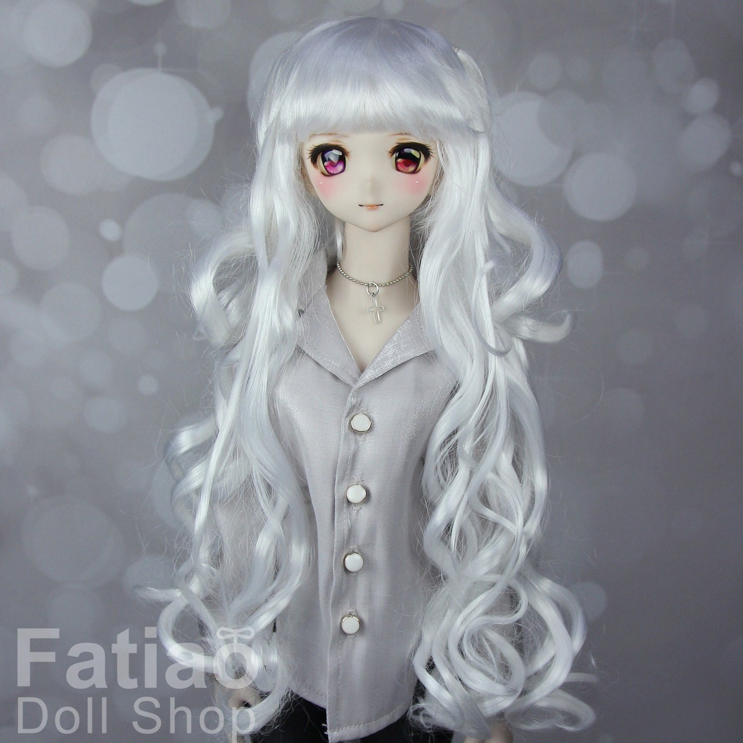 Fatiao - New Dollfie SD DD 1/3 BJD Dolls Wig size 8-9" - white