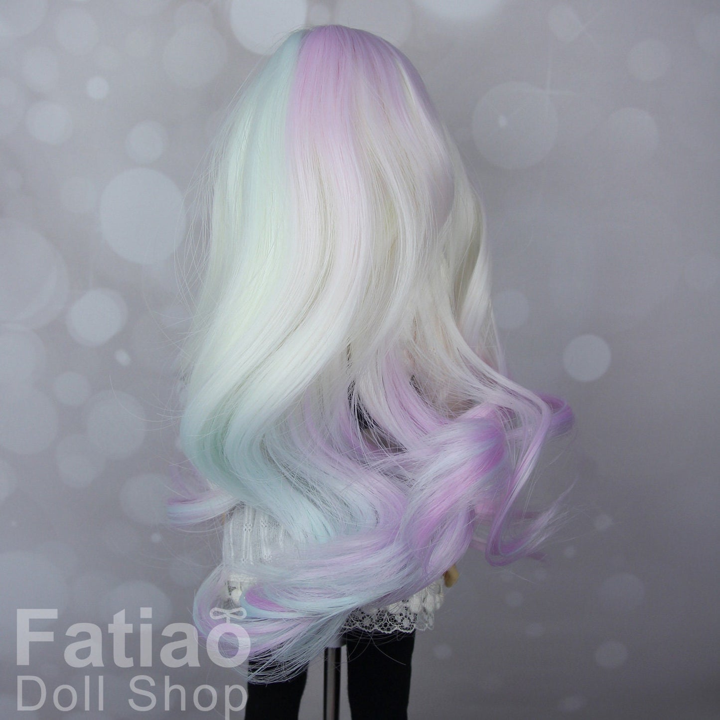Fatiao - New Dollfie MSD Kaye Wiggs 1/4 BJD Size 7-8 inch Dolls Curls Wig - Rainbow Candy