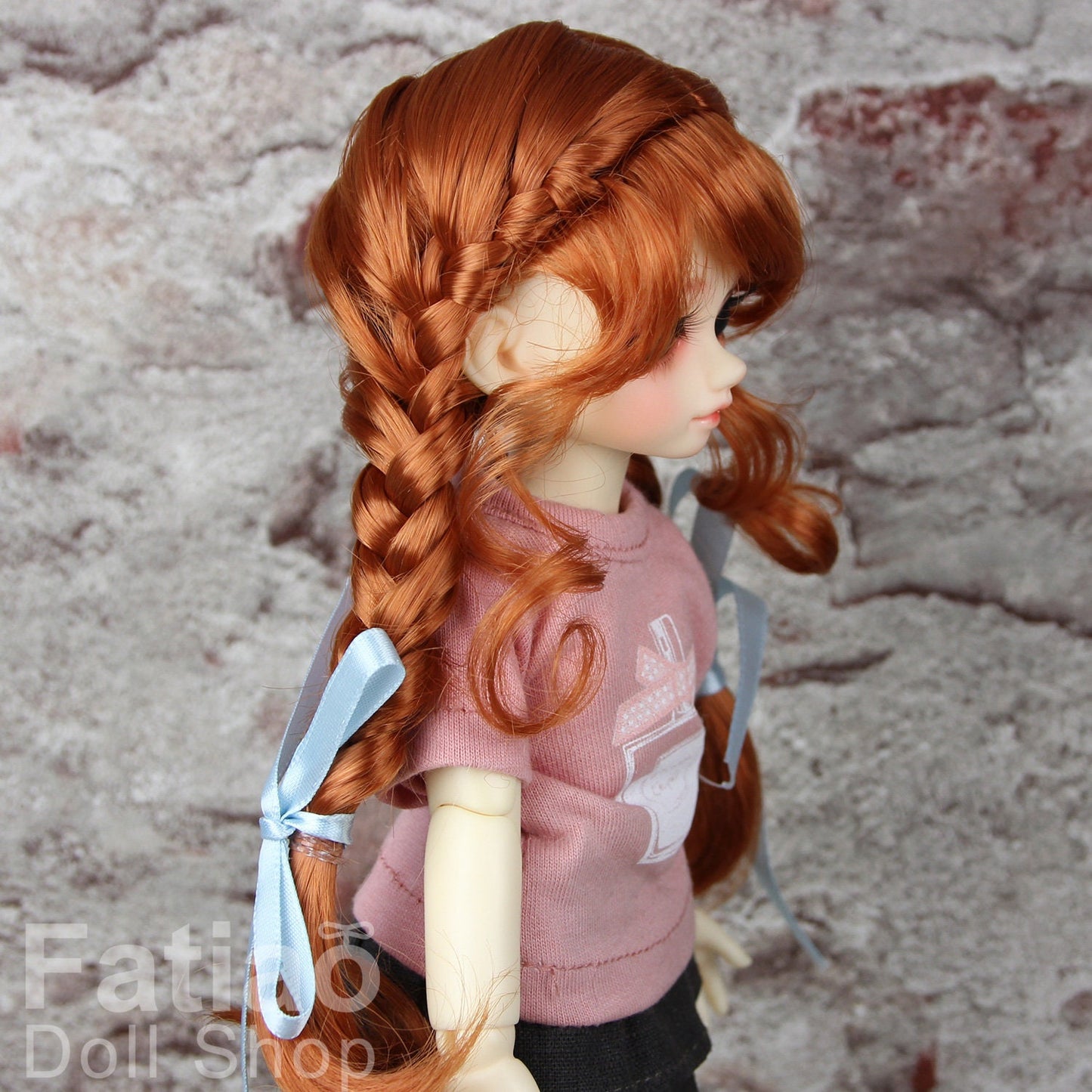 Fatiao - New Dolls Wig Dollfie Yo-SD 1/6 BJD 6-7" size - red orange